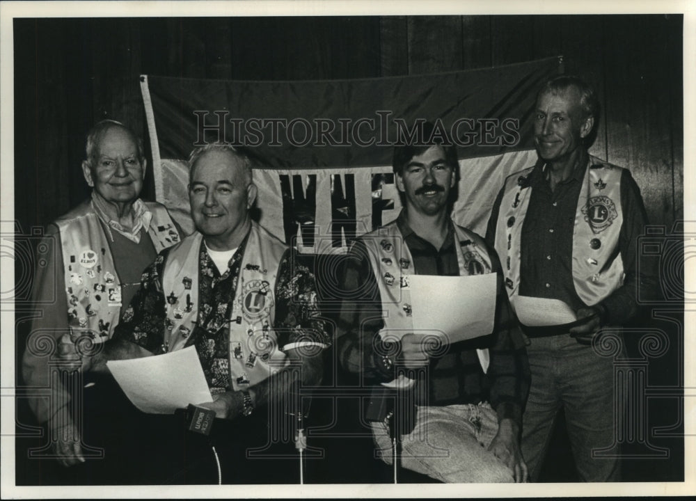 1994 Press Photo Tilmar Roalkvam, Dan DeLong & Jeff Ladwig of WNFM radio. - Historic Images