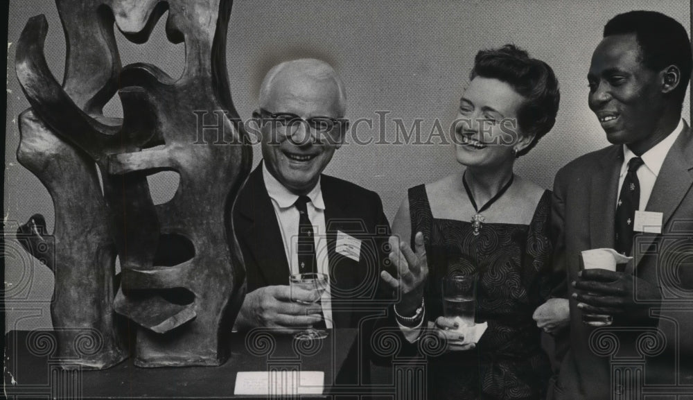 1961, Museum directors Owen Gromme and Mrs. Robert Ritzenthaler - Historic Images