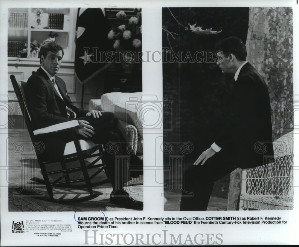 Press Photo actors Sam Groom, Cotter Smith in Twentieth Century-Fox "Blood Feud" - Historic Images