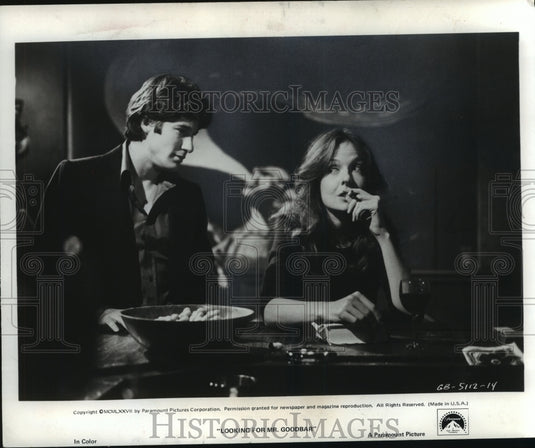 1977, Richard Gere and Diane Keaton in Looking for Mr. Goodbar. - Historic Images