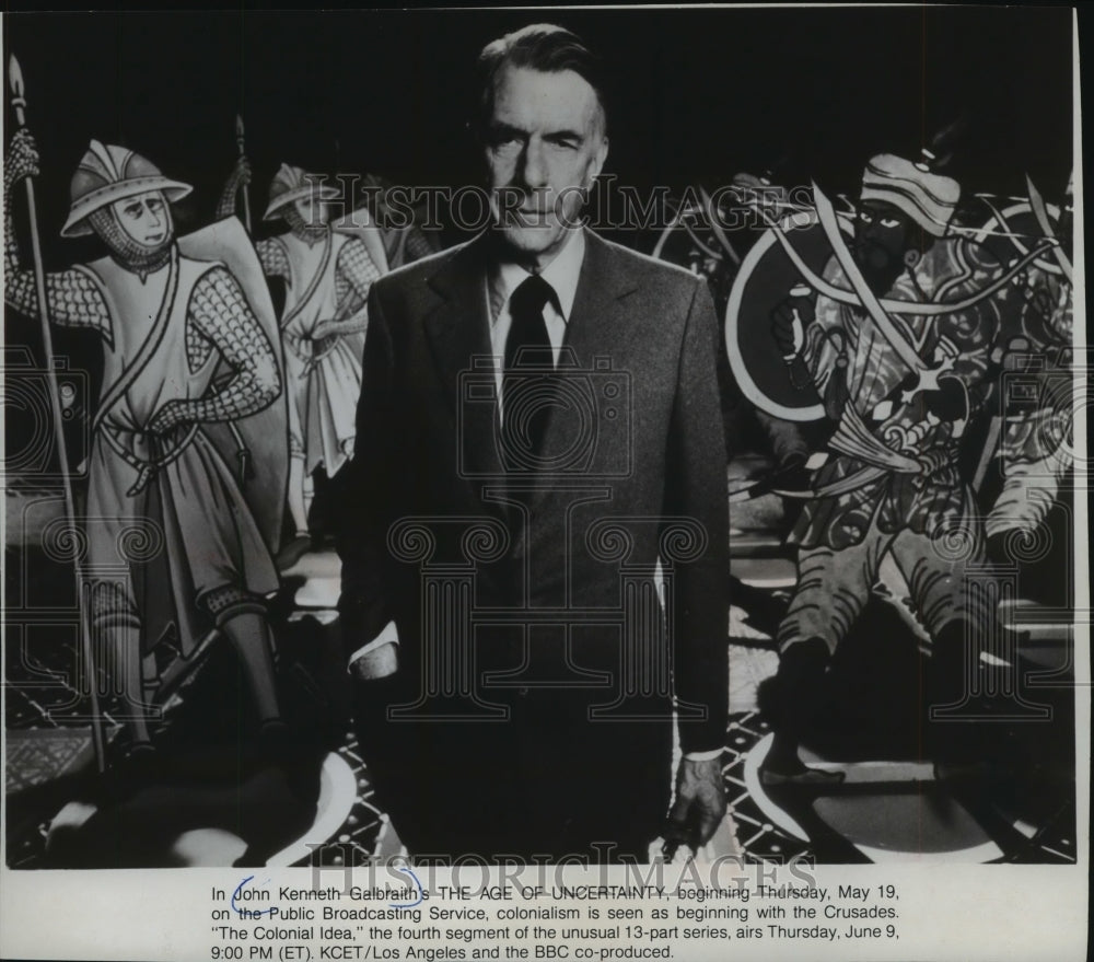 1977, John Kenneth Galbraith hosts 'The Colonial Idea" - mjp17421 - Historic Images