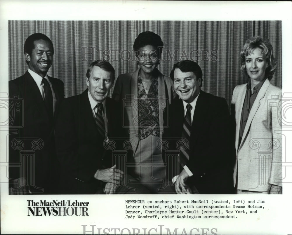 1983, Robert McNeil, co-anchors, MacNeil-Lehrer Newshour show - Historic Images