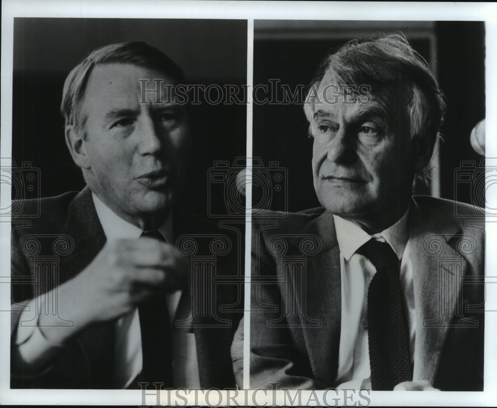 Press Photo Robert MacNeil, Jim Lehre, hosts The Hear of the Dragon, PBS - Historic Images