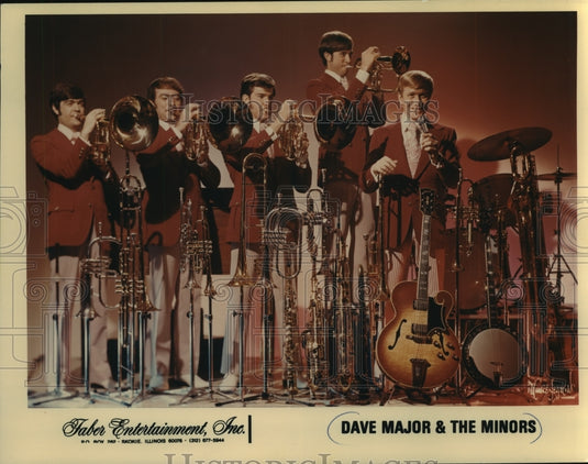 1972, Dave Major & The Minors sing, playing instruments for show - Historic Images