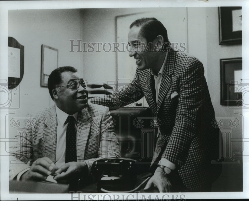 1984, Producer Abby Mann and actor James Earl Jones - mjp17571 - Historic Images