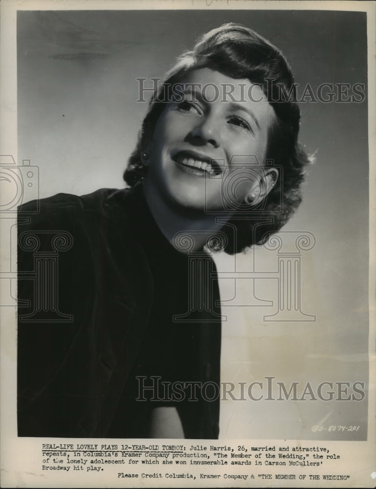 1953 Press Photo Julie Harris stars in &quot;The Member of the Wedding&quot; - mjp17695 - Historic Images