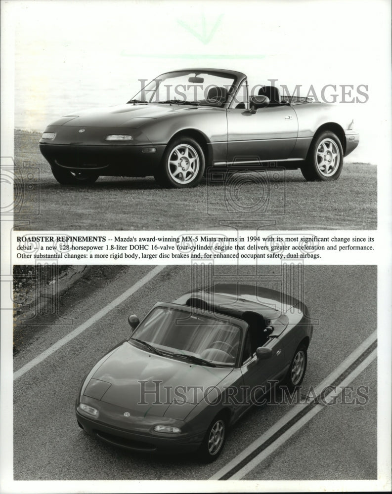 1994 Press Photo The exterior view of the 1994 Mazda MX-5 Miata. - mjp17751 - Historic Images
