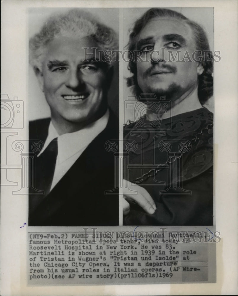 1969 Press Photo Opera singer Giovanni Martinelli in 1939 and 1969. - mjp17817 - Historic Images