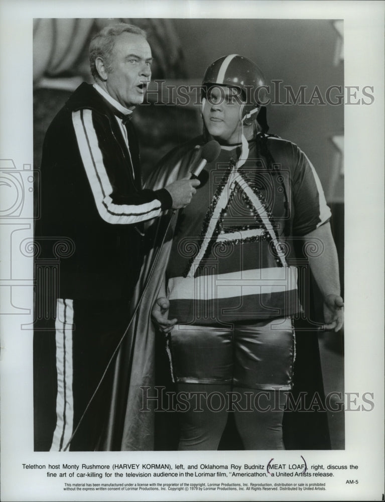 1979 Press Photo Harvey Korman and Meat Loaf star in Americathon. - mjp17893-Historic Images