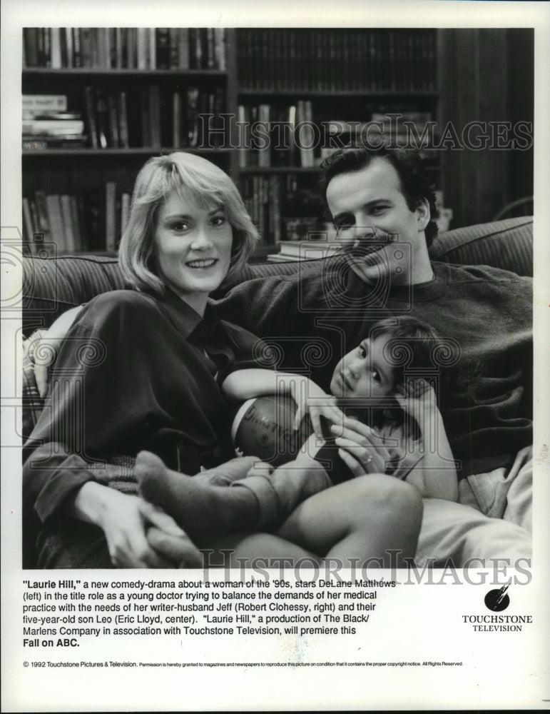 1992 Press Photo DeLane Matthews and Robert Clohessy star on Laurie Hill, on ABC - Historic Images