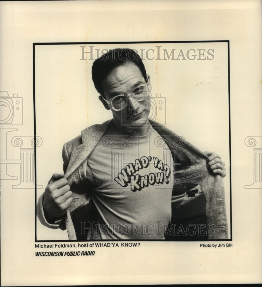 1992 Press Photo Michael Feldman, Wisconsin radio host to &quot;Whad&#39;ya know? - Historic Images