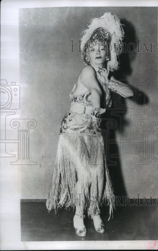 1959, Shimmy dancer Gilda Gray performs at a Hollywood theater. - Historic Images