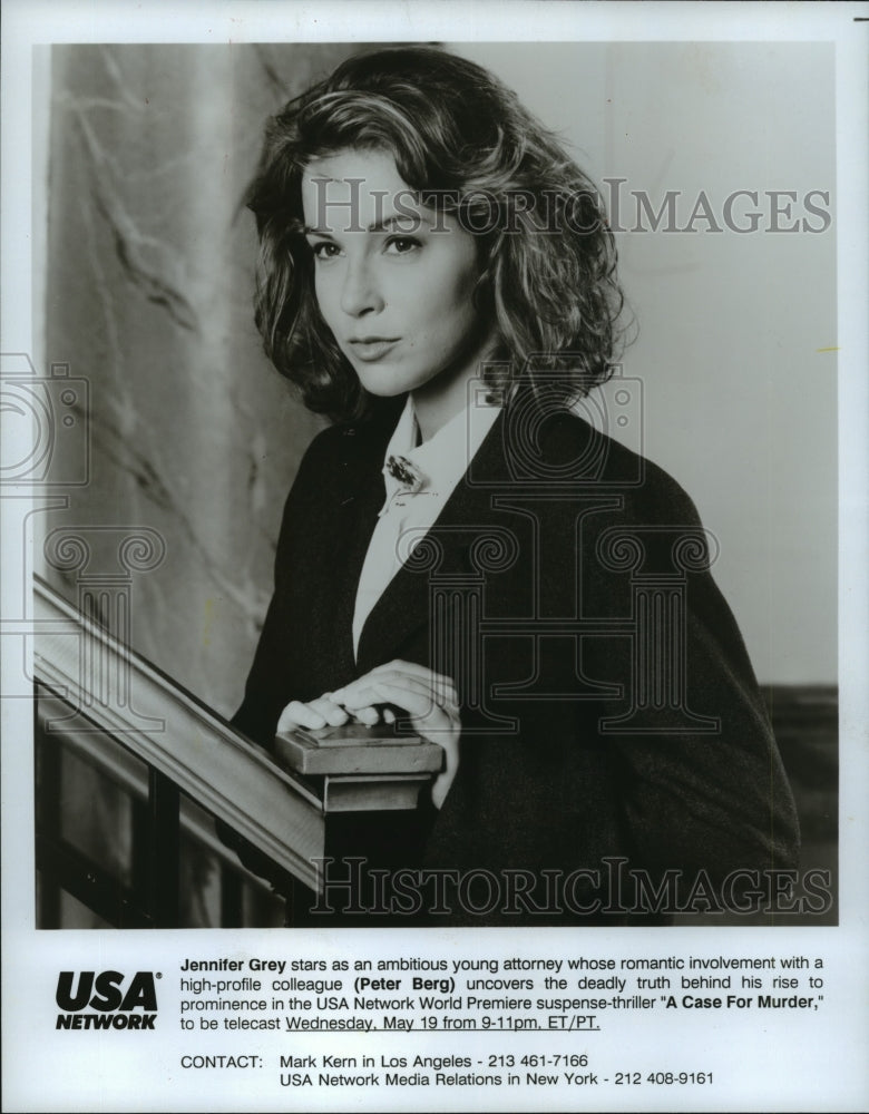 1993 Press Photo Jennifer Gray stars in A Case for Murder, on USA. - mjp17955 - Historic Images