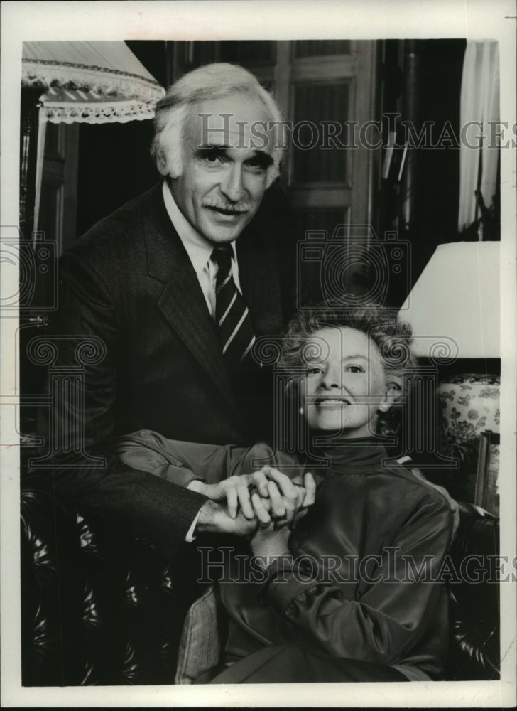 1986 Press Photo Actors Harold Gould and Katharine Hepburn star together - Historic Images