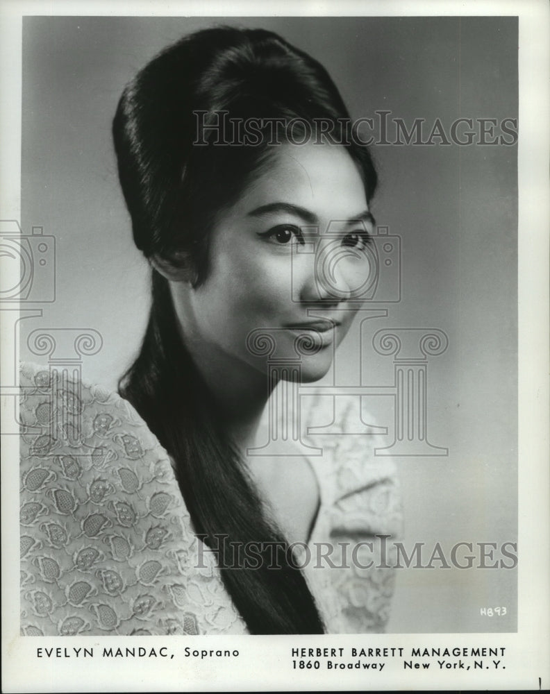 1970 Evelyn Mandac, Soprano - Historic Images