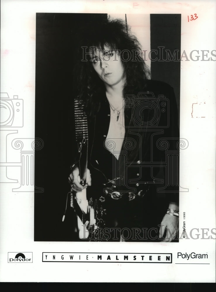 1990 Press Photo Yngwie Malmsteen, entertainer, United States. - mjp18116 - Historic Images