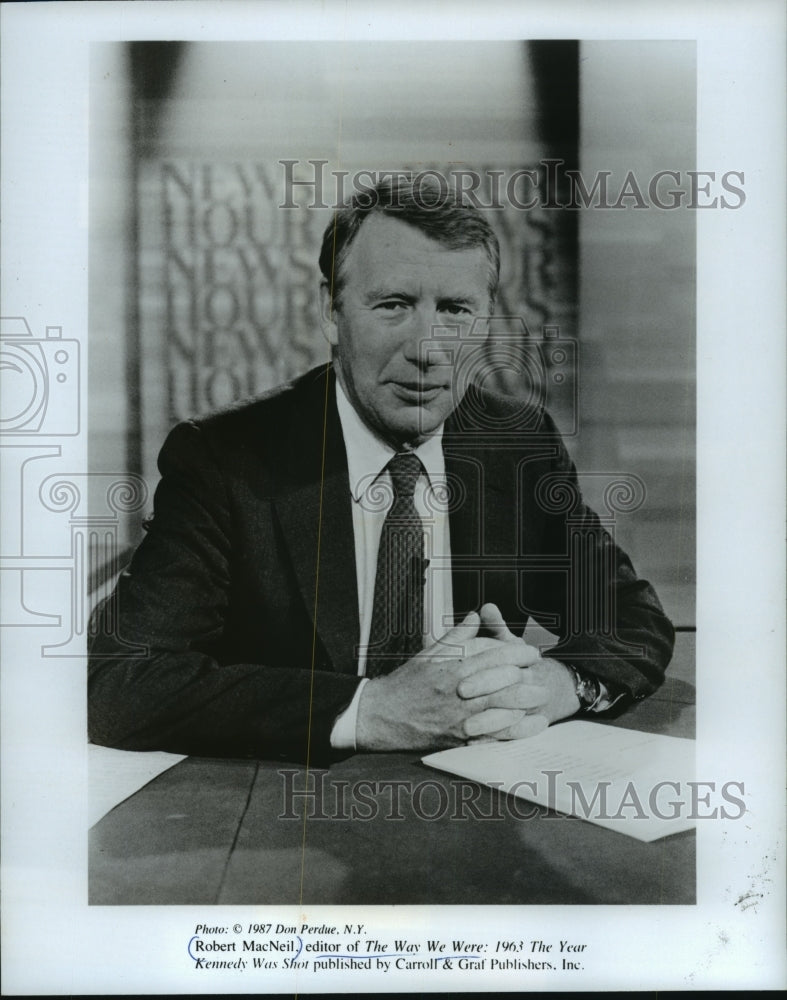 1987 Press Photo Robert MacNeil, journalist and editor - mjp18180 - Historic Images