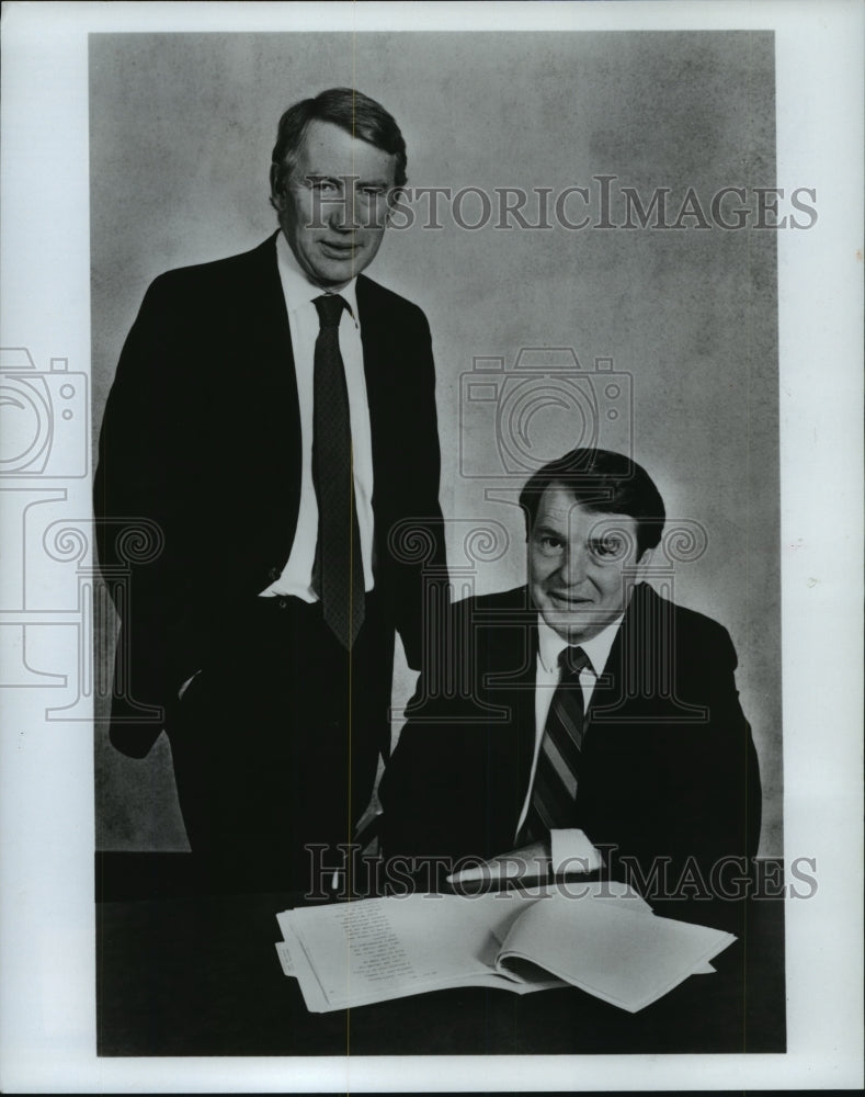 1983, Robert MacNeil &amp; Jim Lehrer of The MacNeil/Lehrer Newshour - Historic Images