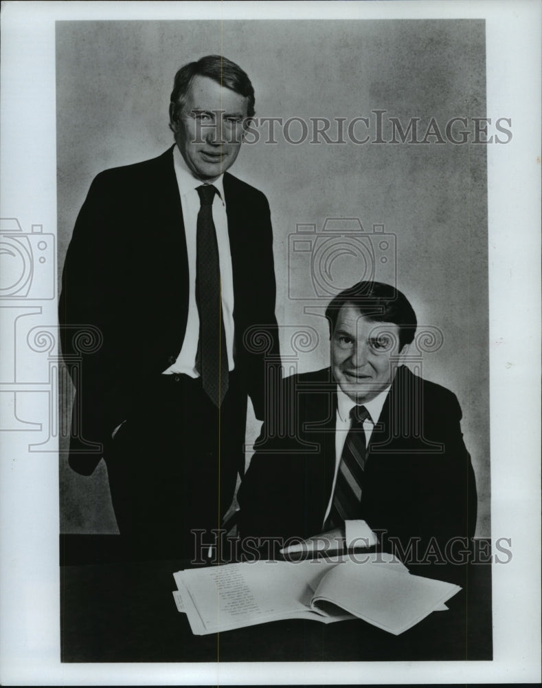 1983, Robert MacNeil & Jim Lehrer of The MacNeil/Lehrer Newshour - Historic Images