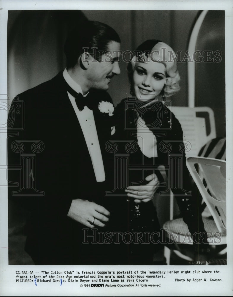 1984 Press Photo Richard Gere &amp; Diane Lane in &quot;The Cotton Club&quot; - mjp18293 - Historic Images