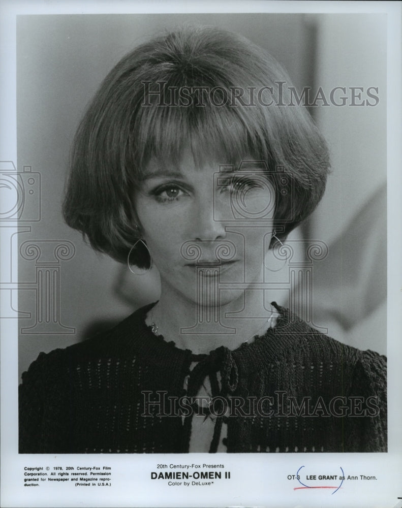 1978 Press Photo Lee Grant as Ann Thorn in &quot;Damien-Omen II&quot; - mjp18316-Historic Images