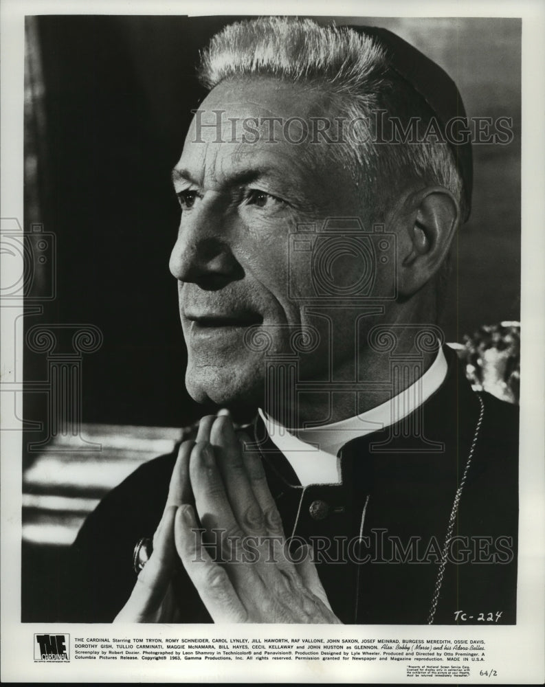 1963, Josef Meinrad stars in "The Cardinal" - Historic Images