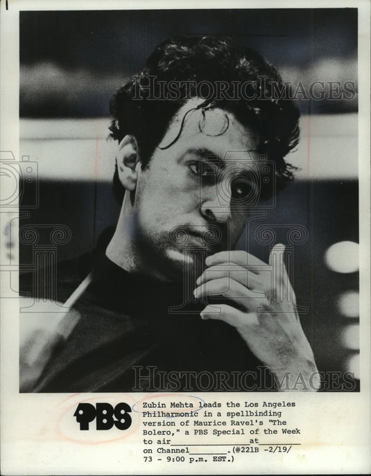 1973, Music director Zubin Mehta leads the Los Angeles Philharmonic - Historic Images