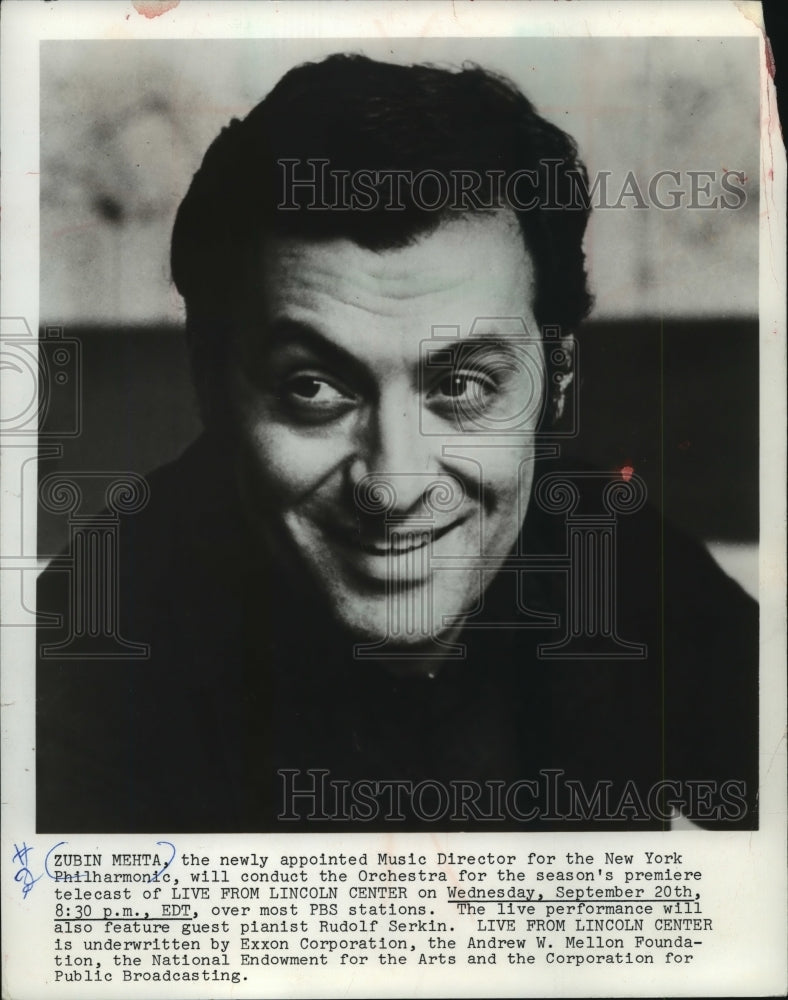 1978 Press Photo Zubin Mehta, Music Director for the New York Philharmonic - Historic Images