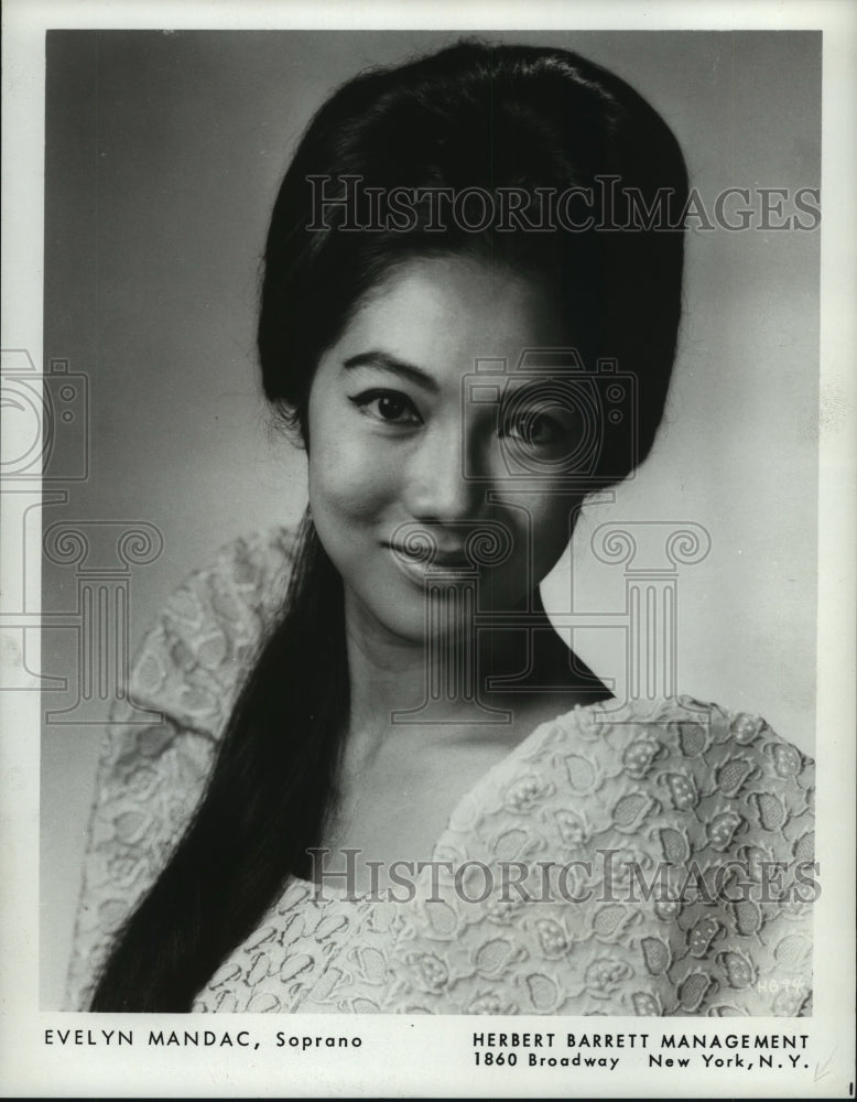 1974, Evelyn Mandac, soprano - Historic Images