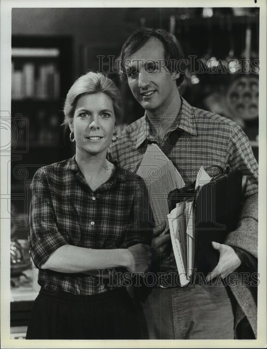1982, Meredith Baxter Birney and Michael Gross in NBC-TV "Family Ties - Historic Images