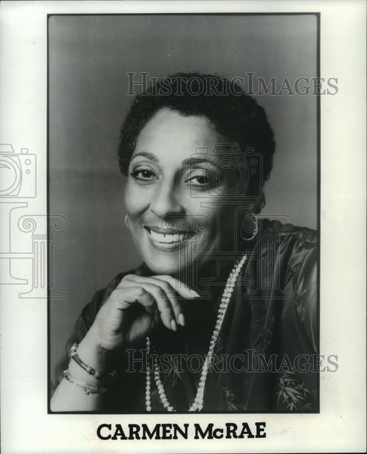 1979 Press Photo Carmen McRae Performs At Lake Geneva Resort And Country Club-Historic Images