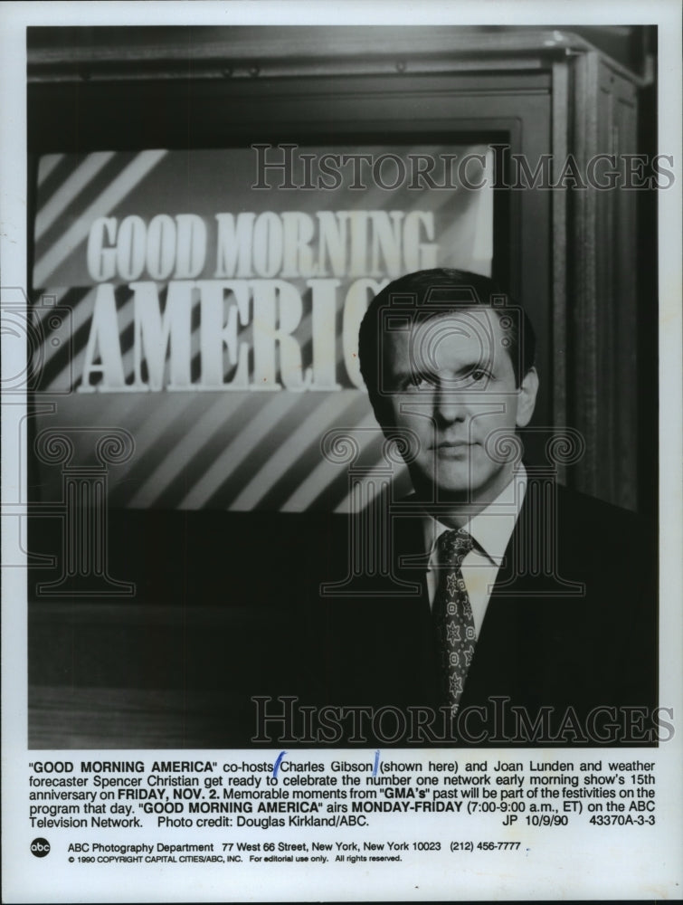 1990 Press Photo Charles Gibson of ABC&#39;s &quot;Good Morning America&quot; - mjp18621 - Historic Images