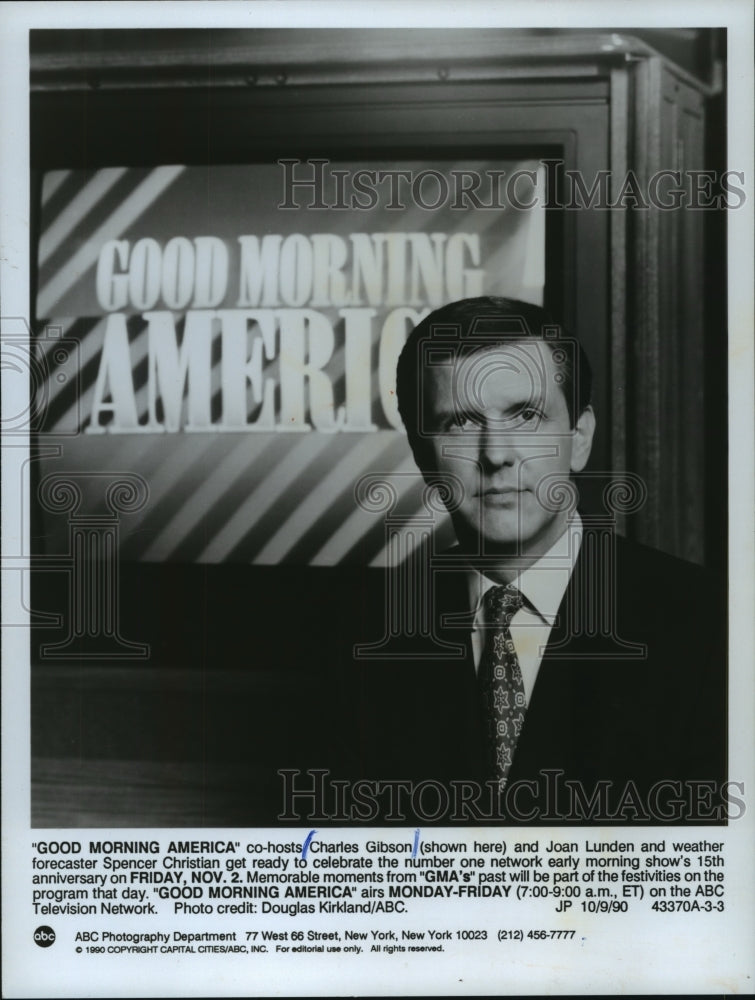 1990 Press Photo Charles Gibson of ABC's "Good Morning America" - mjp18621 - Historic Images