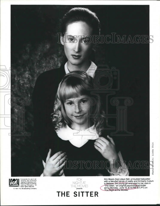 1991 Press Photo Actress Kim Myers With Kimberly Cullum In Fox's 'The Sitter' - Historic Images