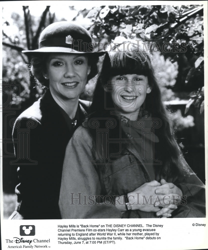 1990 Press Photo Hayley Mills And Hayley Carr Star In Disney&#39;s &#39;Back Home&#39; - Historic Images