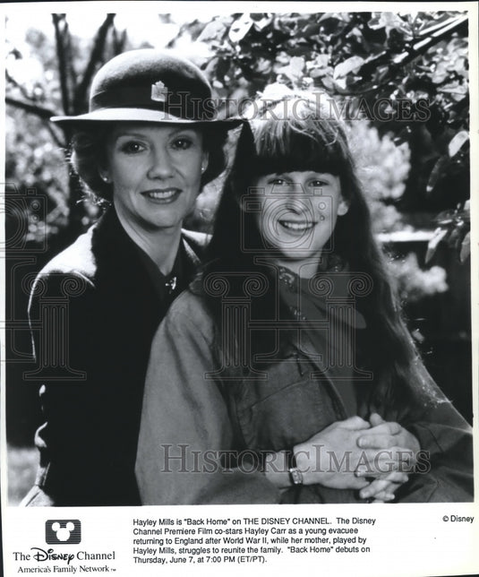 1990 Press Photo Hayley Mills And Hayley Carr Star In Disney's 'Back Home' - Historic Images