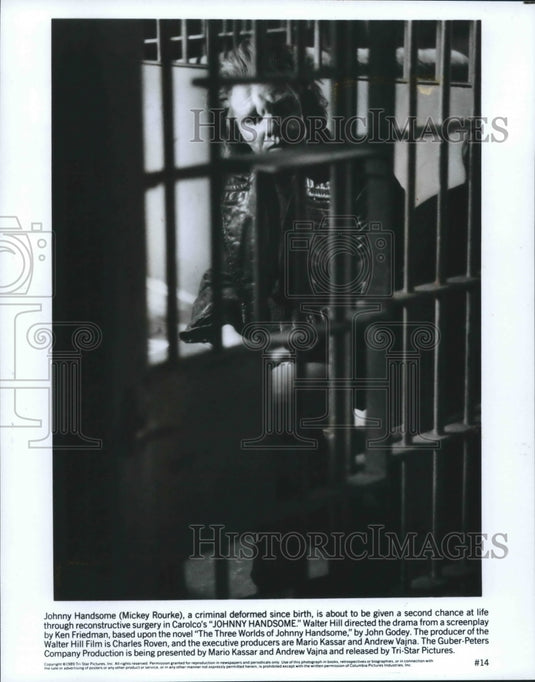 1989 Press Photo Mickey Rourke actor starring in "Johnny Handsome." - mjp18901 - Historic Images