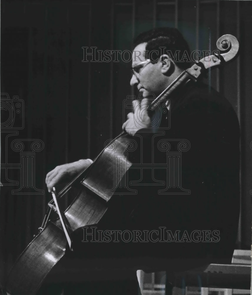 1966, Cellist Manahem Meir, son of Golda Meir, plays in Milwaukee - Historic Images