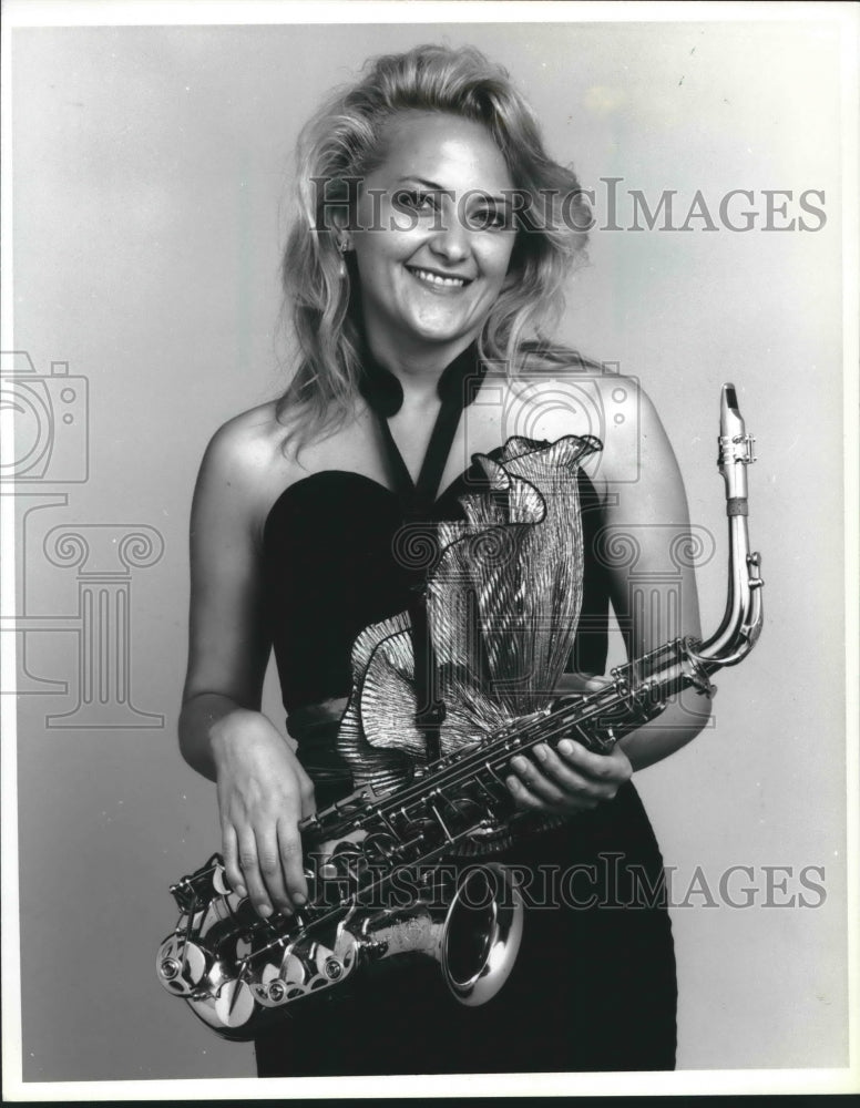 1994, Suzanne Grzanna, saxophone player - mjp18998 - Historic Images