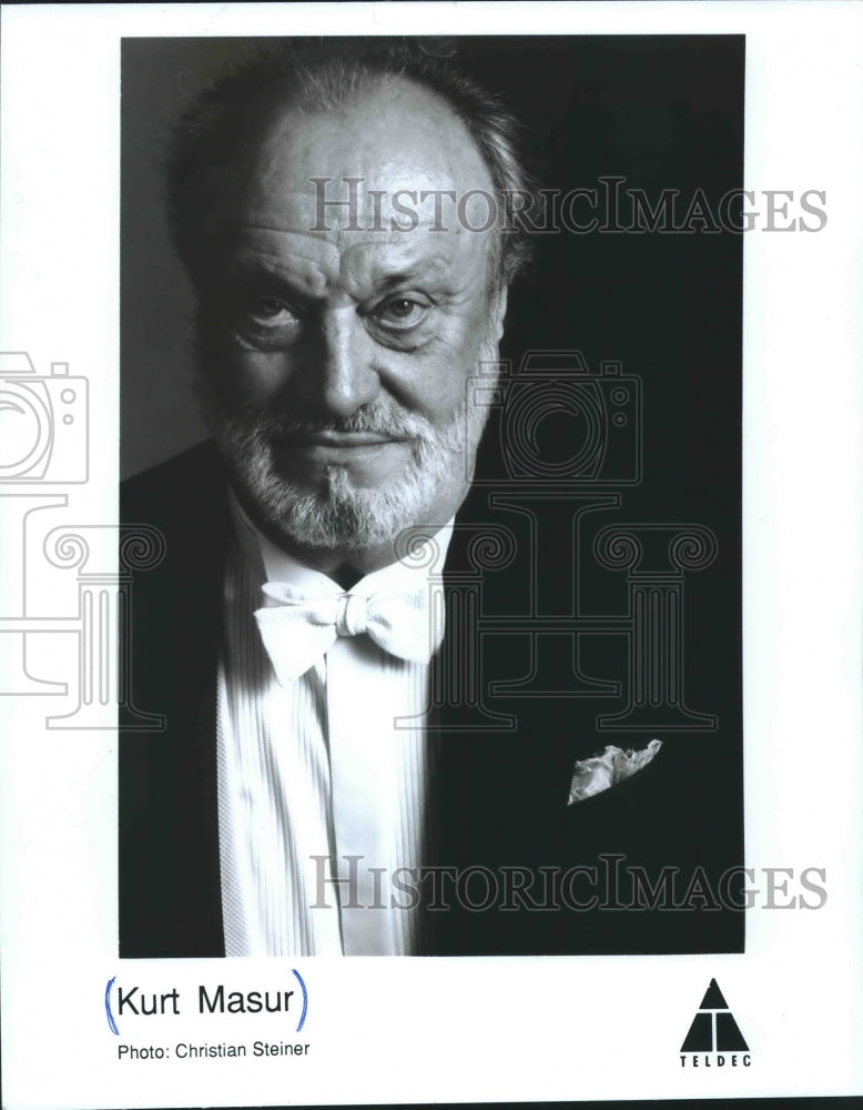 1991 Press Photo Kurt Masur, director of the New York Philharmonic Orchestra. - Historic Images