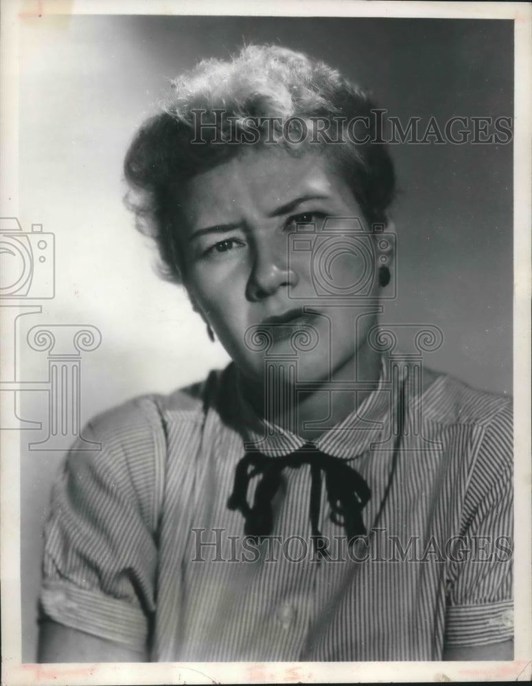 1957, Comedian Dody Goodman with puzzled look on her face. - Historic Images