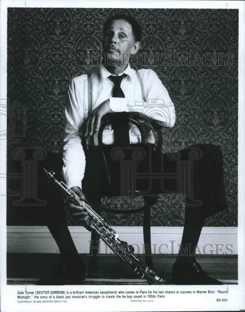 1986 Press Photo Saxophonist Dexter Gordon stars in &quot;Round Midnight&quot; - mjp19145 - Historic Images