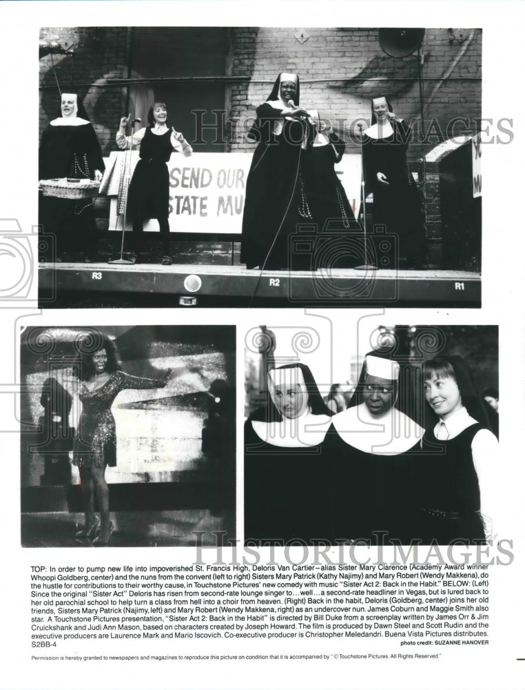 1993 Press Photo Woopi Goldberg in scenes from &quot;Sister Act 2: Back in the Habit - Historic Images