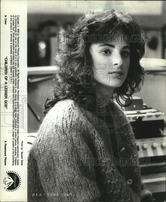 1987 Press Photo Actress Marlee Matlin In Paramount's 'Children Of A Lesser God' - Historic Images