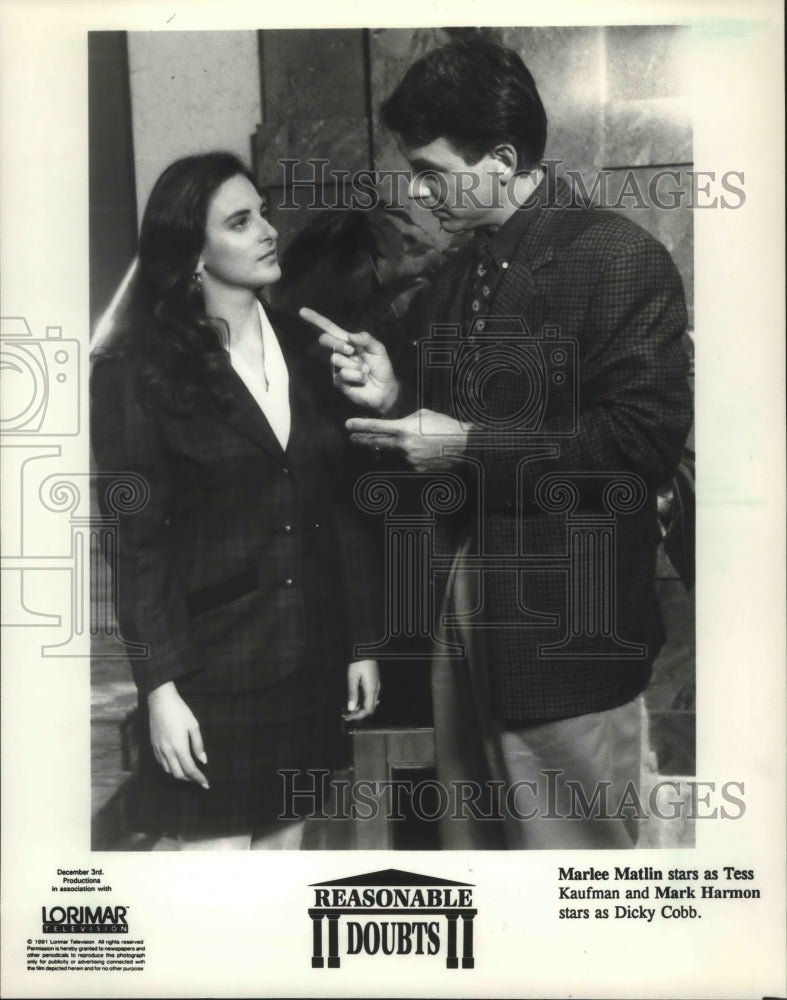 1991, Marlee Matlin And Mark Harmon In NBC's 'Reasonable Doubts' - Historic Images