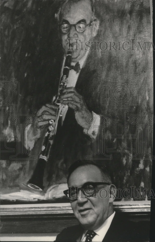1966 Press Photo Colorful portrait of Benny Goodman by Bouche- Historic Images