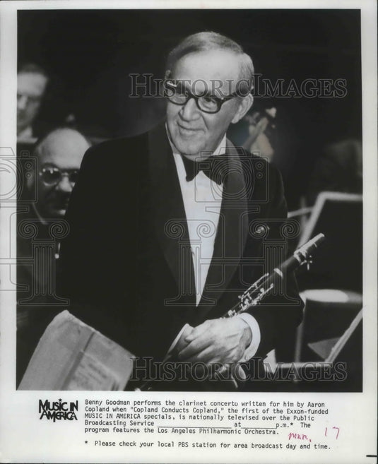  Benny Goodman Performs Clarinet In PBS' 'Copland Conducts Copland' - Historic Images