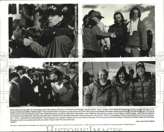 1992, Scenes from the set of the movie, "Alive" - mjp19684 - Historic Images