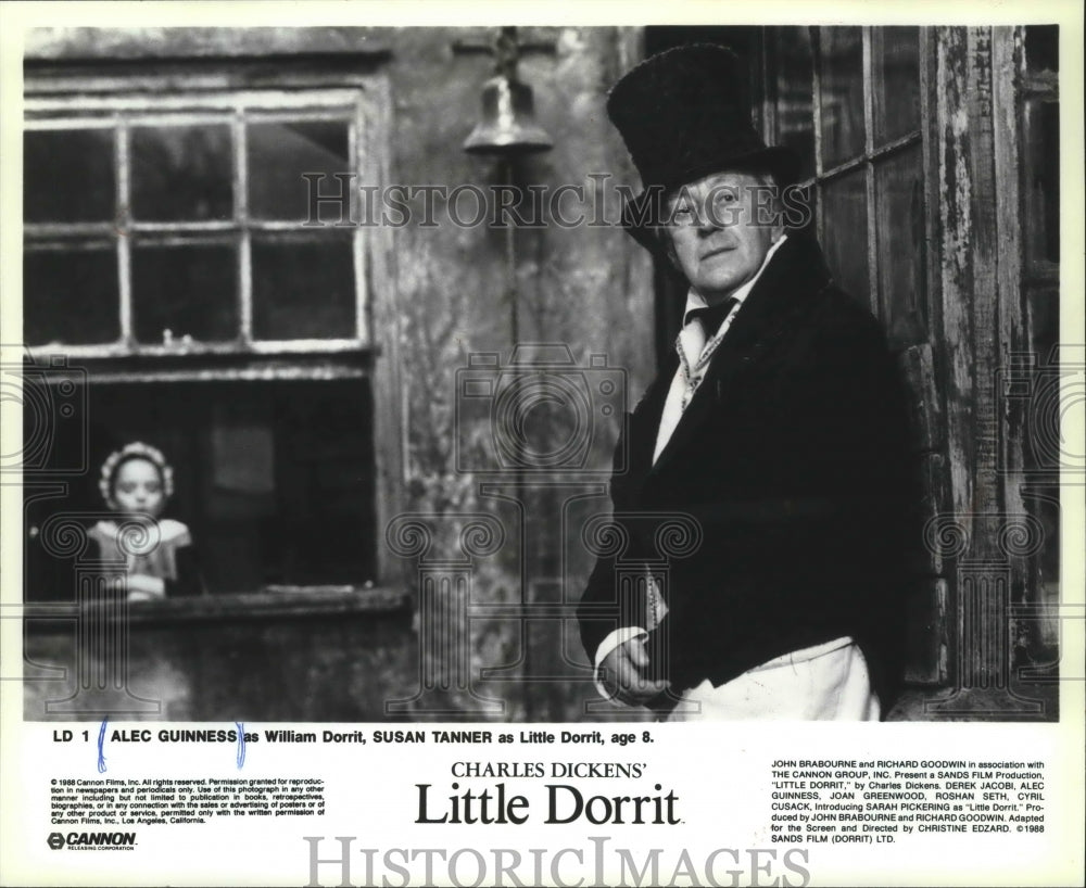 1989 Press Photo Alec Guinness and Susan Tanner in &quot;Little Dorrit&quot; - Historic Images