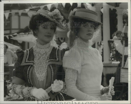 1982, Ana Alica and Jamie Rose in a scene from "Falcon Crest" - Historic Images